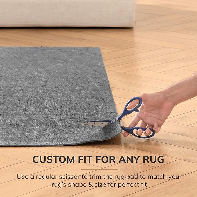 Anji Mountain 8' x 8' Universal Non-Slip Rug Pad - Area Rug Grip & Floor Protector Mat - Cushioning Underlay Pad for Hardwood Floors - Anti-Slip Under Rug Pad Mat, Round