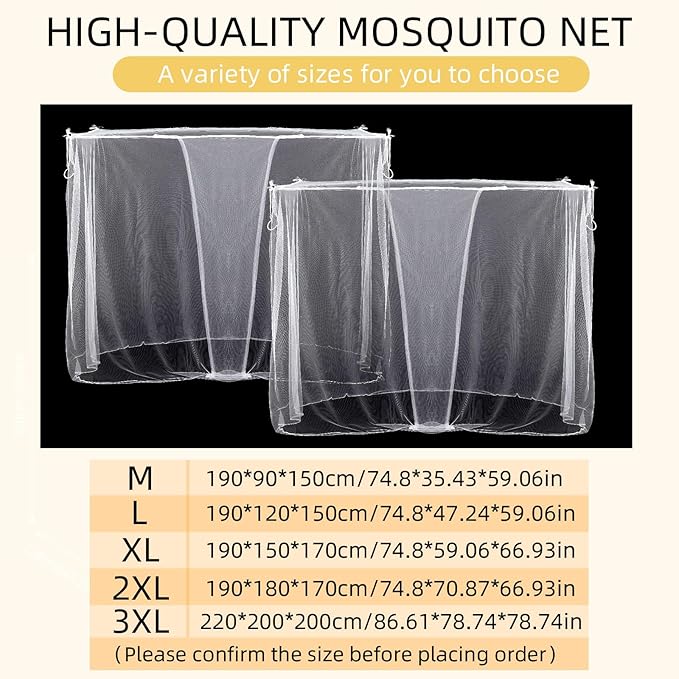 2 Pcs 4 Corners Mosquito Net for Bed Canopies Netting Bed Drapes Mesh for Twin Full Queen King Size Camping Home Outdoor Travel Dormitory(White,L75 X W60 X H67 Inch)