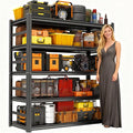 72'' Garage Storage Shelves, 5 tier Shelving Unit Metal, Adjustable, Double-Layer Column with Reinforced Ribs, Heavy-Duty, Capable of Bearing 3000 lbs, Suitable for Garage, Warehouse, Kitchen Storage