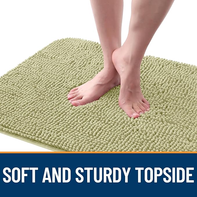 OLANLY Dog Door Mat for Muddy Paws 36x24, Absorbs Moisture and Dirt, Absorbent Non-Slip Washable Doormat, Quick Dry Chenille Mud Mat for Dogs, Entry Indoor Entryway Carpet for Inside Floor, Vanilla