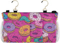 Bedside Caddy Hanging Bunk Bed Caddy Bed Organizer Hanging Pocket with 2 Hooks Bedside Storage Organizer Pocket Bag Holder Cute Donuts Colorful