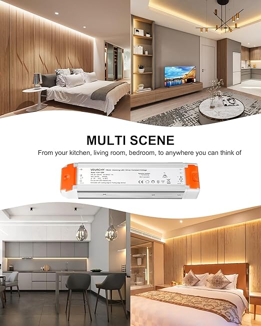 24V Dimmable LED Driver 120W AC 120V to DC 24 Volt Dimmable Lighting Low Voltage Transformers Compatible with Lutron & Leviton Dimmer Switches, 24V Power Supply for LED Strip Lights 2 Pack