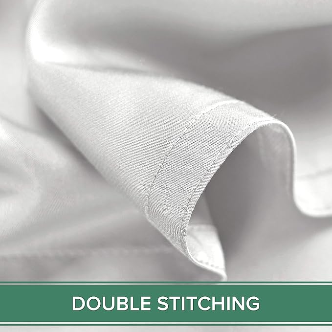 Pure Bamboo Full Sheets, Genuine 100% Organic Viscose Derived from Bamboo Bed Sheet Set, Luxuriously Soft & Cooling, Double Stitching, 2 Year Quality Promise (Full, White)
