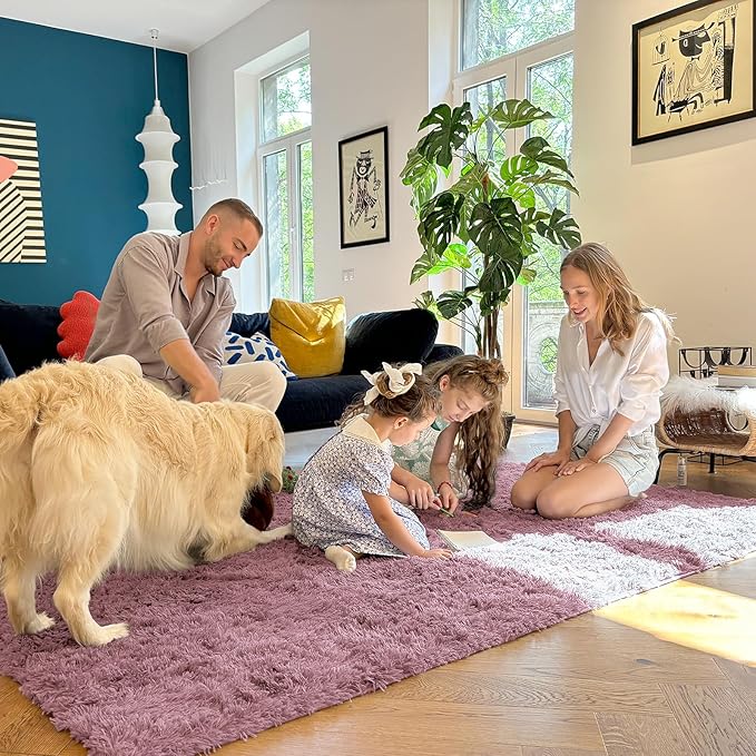 OLANLY 2x6 Machine Washable Runner Rugs for Hallway, Soft Fluffy Shaggy Bedside Rugs for Bedroom, Living Room, Indoor Floor Carpet for Kids Girls and Boys, Nursery Rooms, Home Decor Aesthetic, Blush