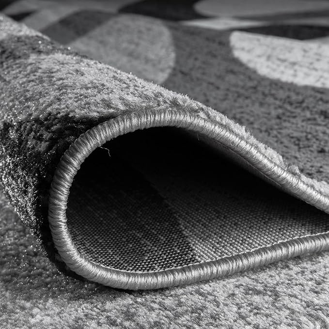 Rugshop Contemporary Abstract Circles Perfect for high Traffic Areas of Your Living Room,Bedroom,Home Office,Kitchen Area Rug 6'6" x 9' Gray