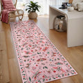 Lahome Insect Washable Runner Rug, 2x6 Kitchen Runners for Hallways 6 Feet Non Slip, Soft Laundry Room Rug Ultra-Thin Long Carpet for Bathroom Bedroom Entryway, Pink