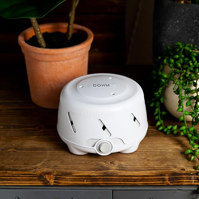 Yogasleep Dohm UNO White Noise Sound Machine (White) with Real Fan Inside for Non-Looping White Noise, for Travel, Office Privacy, Meditation, Sleep Aid for Adults & Baby, Registry Gift