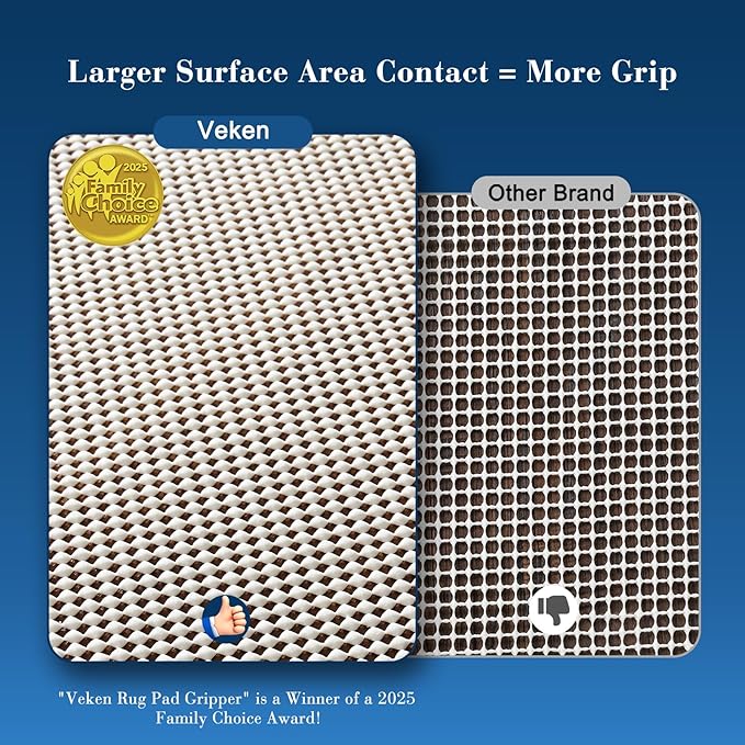 Veken 2.5x8 Ft Rug Pad Gripper for Hardwood Floors, Non Slip Rug Pads for Area Rugs, Thick Rug Grippers for Tile Floors, Under Carpet Anti Skid Mat, Keep Your Rugs Safe and in Place