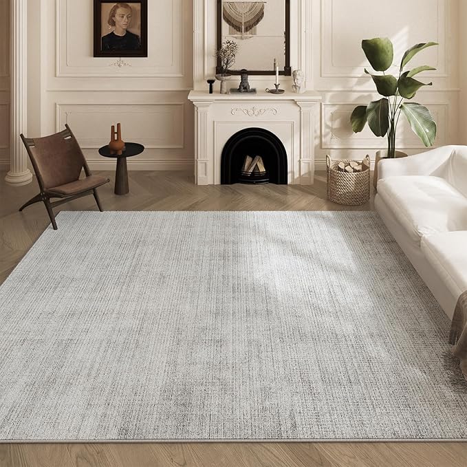 Area Rugs 6x9, Machine Washable Modern Soft Rugs for Living Room Floor Non-Slip Carpet for Nursery Bedroom Indoor Home Office Light Grey 6x9