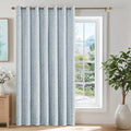 Beauoop Blue Floral Jacquard Blackout Curtains 84 Inches Long for Patio Sliding Door Extra Wide Chenille Flower Divider Room Darkening Thermal Soundproof Grommet Window Drapes, 100x84 Set of 1