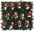 Sumery Expandable Fence Privacy Screen for Balcony Patio Outdoor,Decorative Faux Ivy Fencing Panel,Artificial Hedges (Single Sided Leaves) (1, Branches -Colorful Rose)