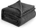 Bedsure GentleSoft Fleece Bed Blankets Large Size Charcoal - Soft Lightweight Fuzzy Cozy Luxury Oversized King Blanket Microfiber, Room Home Decor Gifts for Women and Men, 120x120 inches