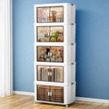 5 Tier 540 Qt Storage Bins with Lids - Stackable Storage Bins, Large Plastic Storage Boxes for Toy, Closet, Open Front Storage Bin with Wheels Suitable for Garage, Bedroom, Living Room, Camping
