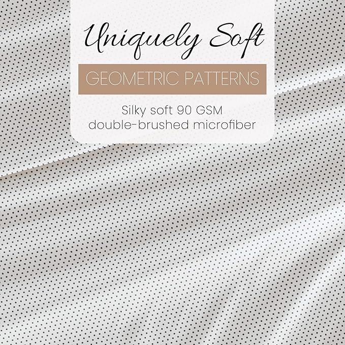Linen Market Double-Brushed Patterned Microfiber California King Sheet Set 4 Piece – Oeko-TEX Certified Ultra Soft & Wrinkle-Free - 16" Deep Pocket Sheets Easy Care Cal-King Size - Stippled Gray