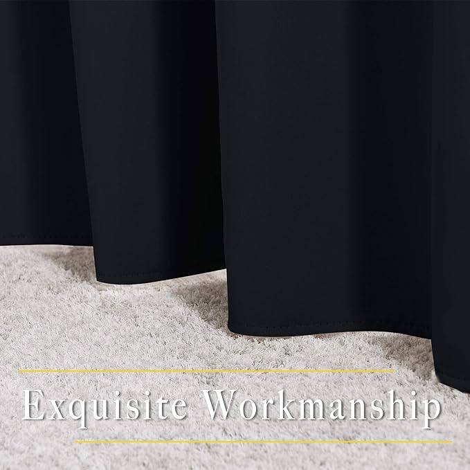 NICETOWN Black Out Curtains 96 inches Long for Living Room, Grommet Thermal Insulated Blackout Window Treatments Room Darkening Drapes for Bedroom, W52 x L96, 2 Panels