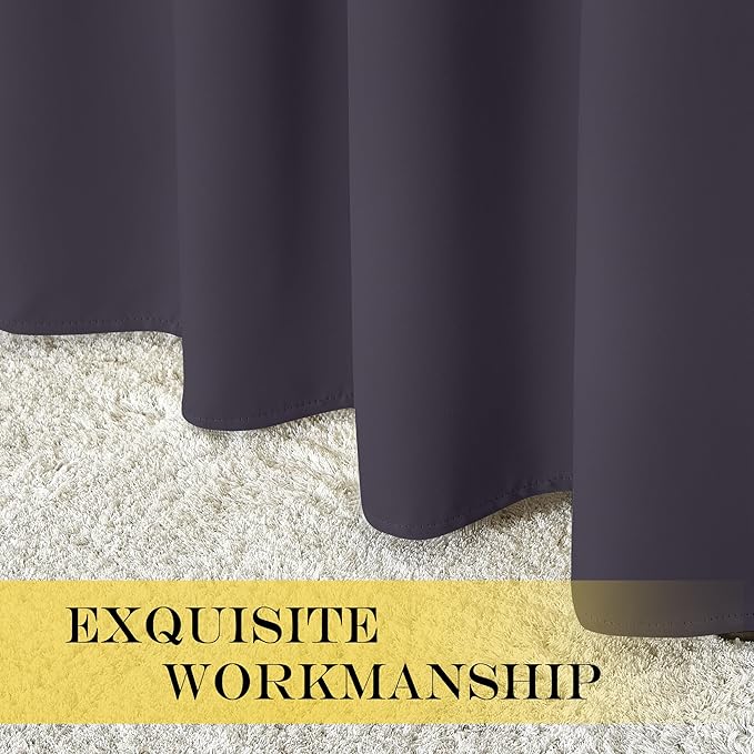 NICETOWN Sliding Door Curtain 108 Inches Long - Blackout Thermal Insulated Grommet Room Divider Privacy Drape for Patio Glass Door, 1 Panel, Greyish Purple, 100 Inch Extra Wide