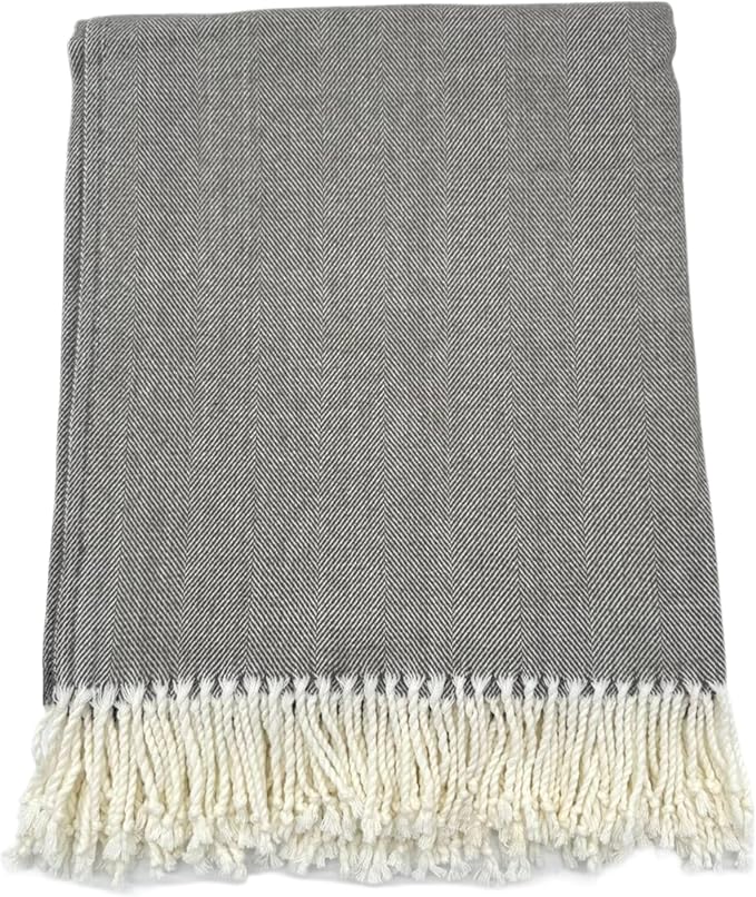 Alashan Cotton Acrylic Adirondack Herringbone Woven Throw (Otter)