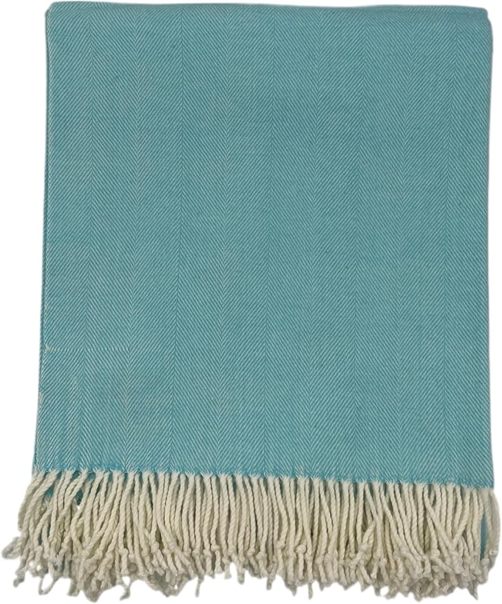 Alashan Cotton Acrylic Adirondack Herringbone Woven Throw (Santorini)