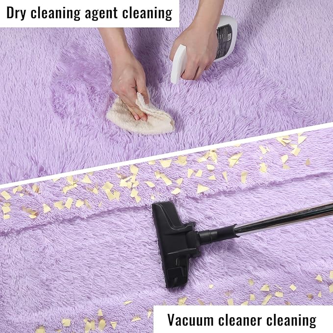PAGISOFE Fluffy Soft Purple Rug 5' x 7' Rug, Shaggy Rugs for Girls Bedroom, Living Room Furry Rugs for Bedroom Princess, Bedside Rug Nursery Christmas Home Decoration Shag Carpet for Kids Teen's Room