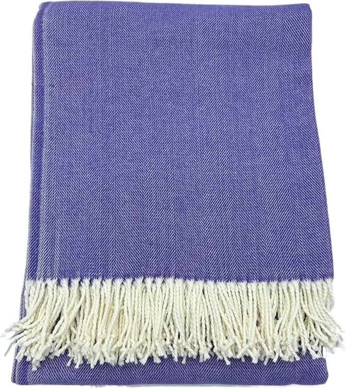 Alashan Cotton Acrylic Adirondack Herringbone Woven Throw (Acai)