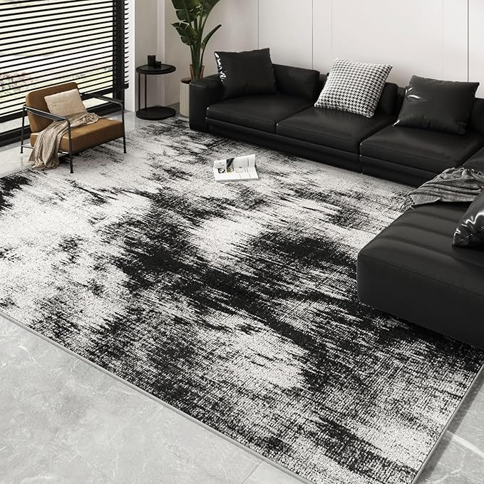 Area Rugs 6x9 Rug for Living Room - Machine Washable Neutral Modern Abstract Soft Rugs for Dining Room Floor Non-Shedding Carpets for Bedroom Farmhouse Home Office