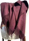 Alashan Cashmere Blend Ripple Finish Woven Throw (Mahogany)