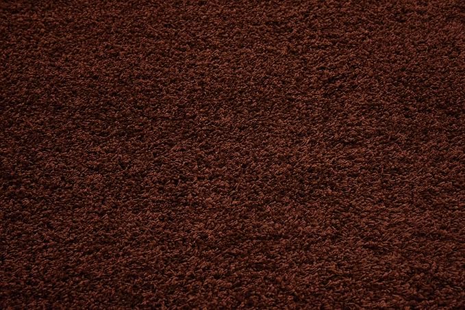 Unique Loom Solid Shag Collection Area Rug (8' Square, Chocolate Brown)