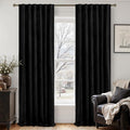 LAMIT Velvet Blackout Curtains 108 Inch for Bedroom, Black Thermal Room Darkening Panels for Movie Theater Living Room Back Tab and Rod Pocket Privacy Protected Drapes, 2 Panels, 52 x 108 Inch