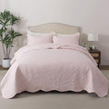 HoneiLife King Size Quilt Sets - 3 Piece Microfiber Quilt Set Lightweight Bedspreads Reversible Coverlets Rustic Bed Cover King Quilt Bedding Set All Season Quilts-Light Pink
