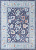 Fame Rugs Navy Blue Modern Oushak Rug 3x5, Washable Vintage Turkish Colorful Oriental Antique Inspired Foldable Small Area Rugs, Luxury Living Room Bedroom (388NB, 2'6" x 5')