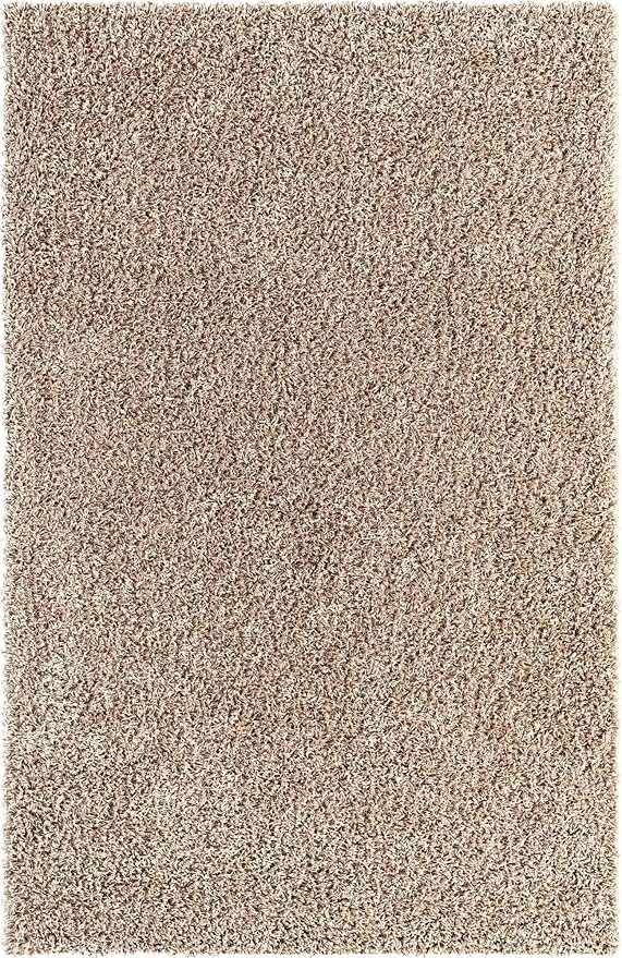 Unique Loom Solid Shag Collection Area Rug (5' 3" x 8' Rectangle, Taupe)
