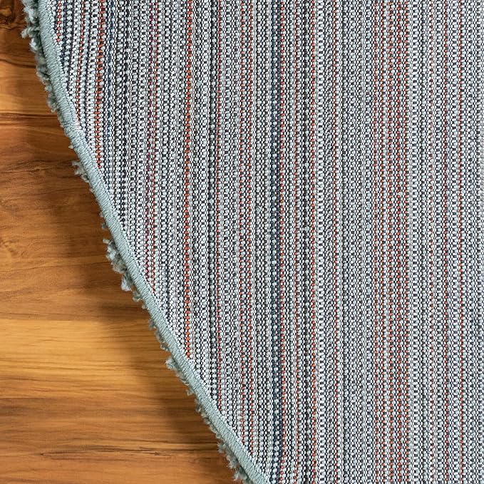Unique Loom Solid Shag Collection Area Rug (6' 1" Round, Light Slate Blue)
