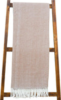 Alashan - Cotton Acrylic Adirondack Herringbone Woven Throw - Soft Lightweight Cashmere Throw, Toffee