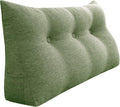 homecozy Wedge Headboard Pillow Dorm Room Reading Pillow Back Support for Sitting Up in Bed Bolster Lumbar Cushion Body Positioning Bedrest Cotton Linen 39in Grass Green Twin