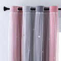 XiDi Curtains for Bedroom Decor, Rainbow Pink-Grey-34-45