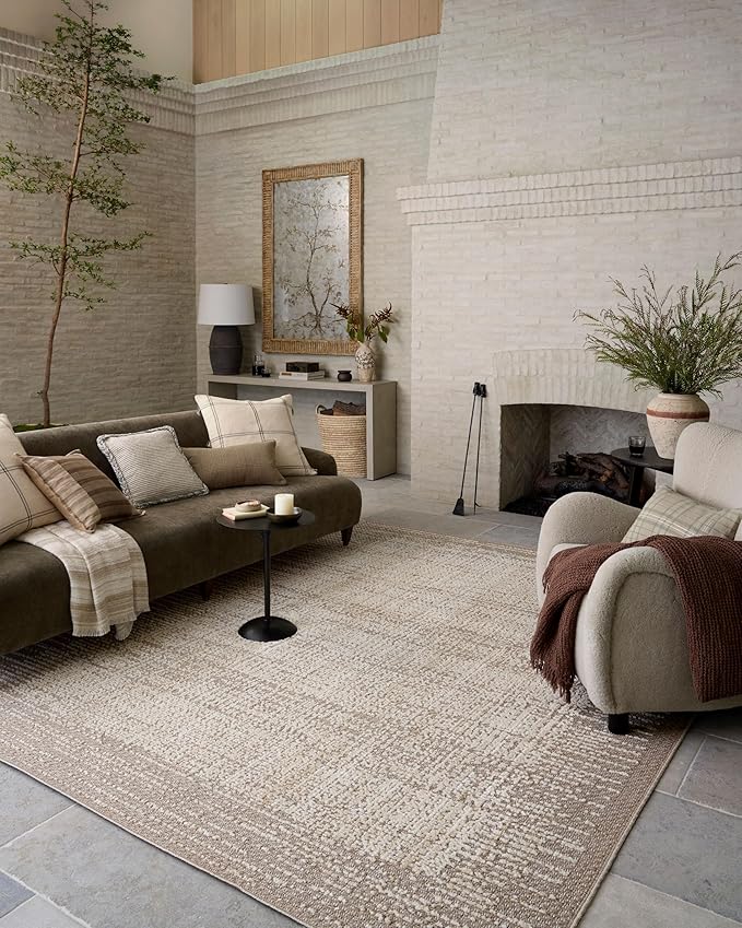 Loloi Amber Lewis Bexley Collection BEX-06 Natural/Taupe 4'-0" x 6'-0" Accent Rug Neutral, Textured, Living, Bedroom, Dining, Carpet