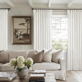 Pinch Pleated Linen 120 Inch Curtains 60 Inch Width for Living Room Light Filtering Ivory Beige White Extra Wide Patio Curtains for Sliding Door Balcony Floor Ceiling Picture Window 60x120 1 Panel