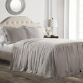 Lush Decor Ruffle Skirt Bedspread Set - 2-Piece Luxurious Farmhouse Bedding - Elegant Ruffle Detail - Timeless Style - Soft Lightweight Sheets - Twin, Grey