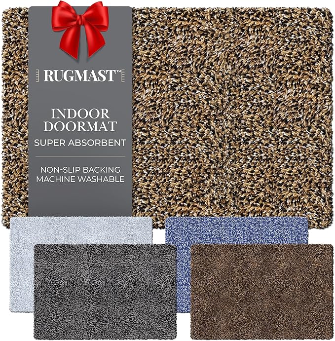 Premium Microfiber Indoor Door Mat – 32"x48" Washable Entry Mat, Non-Slip, Waterproof Backing, Super Absorbent, Low Profile Entryway Doormat for Indoor Entrance