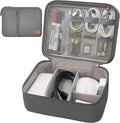 Electronics Organizer,Travel Cord Organizer Pouch, Portable Cable Organizer Bags, Waterproof Electronic Accessories Storage Case for Cables, Cords, Charger, Phone (Double Layer-Gray)