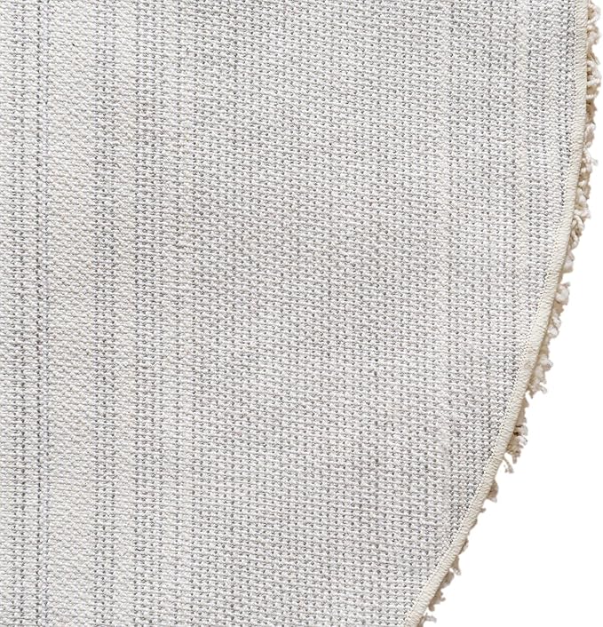 Unique Loom Solid Shag Collection Area Rug (5' 1" x 8' Oval, Pure Ivory)