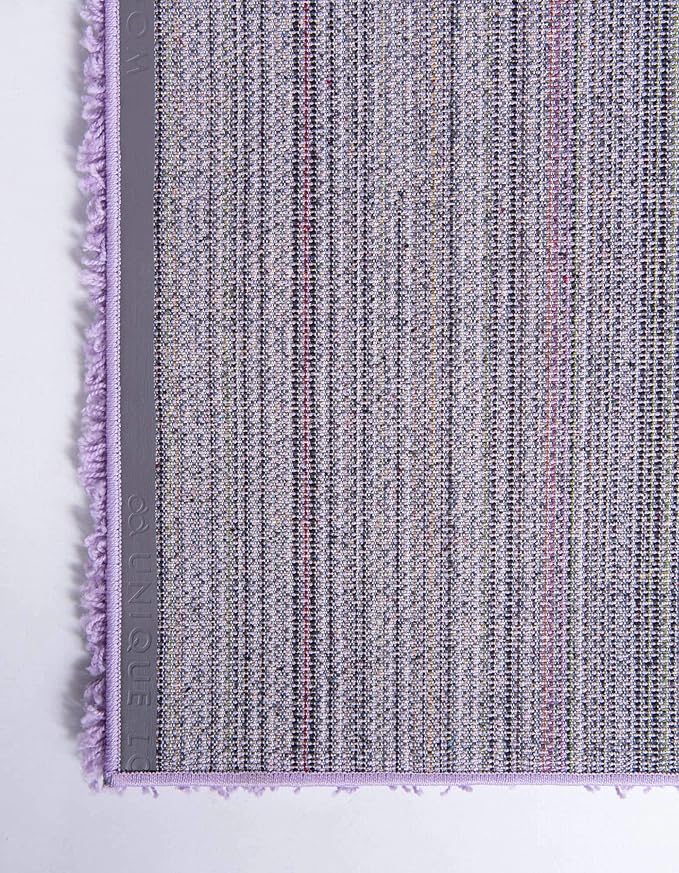Unique Loom Solid Shag Collection Area Rug (4' 1" x 6' 1" Rectangle, Lilac)