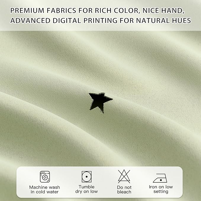 XiDi Green Curtains for Bedroom, Girls Room Blackout Curtains, Kids Room Darkening Curtains, Light Green Decor, 1 Panel Sage Green/34/84/1