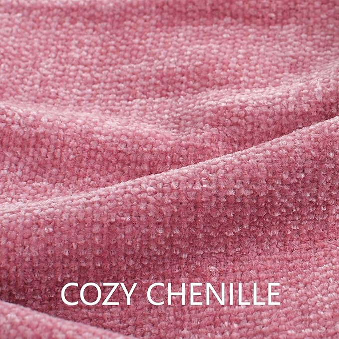 Chenille Throw Blanket for Couch 60"X 80" Twin, Soft Cozy Throws with Fringe Tassel for Bed Sofa Chair Cover, Lightweight Knitted Decorative Boho Blankets for Living Room, Rose Pink