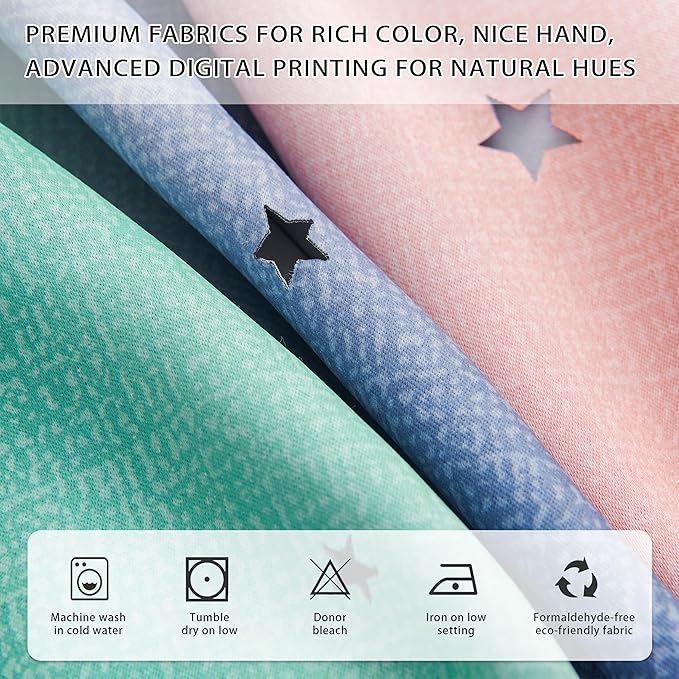 XiDi Pink Grey Girls Curtains for Bedroom, Childs Room Wall Decor Curtain, Nursery Blackout Curtains, Kids Bedroom Green Curtain 63 inchs Long 34 inches Wide 1 Panel