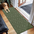 hicorfe Indoor Doormat,Front Back Door Mat Rubber Backing Non Slip Door Mats 20"x59" Absorbent Resist Dirt Entrance Doormat Inside Floor Mats Entryway Washable Low-Profile for Patio,Garden(Green)