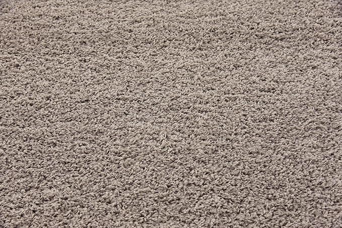 Unique Loom Solid Shag Collection Area Rug (8' Square, Cloud Gray)