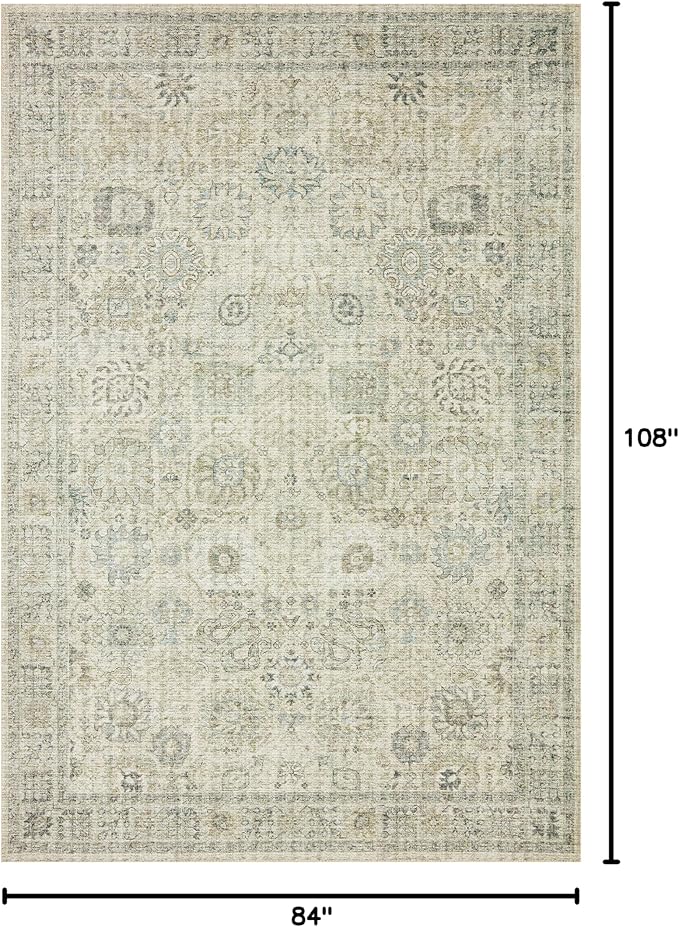 Loloi Skye Collection SKY-14 Natural/Sage 7' x 9' Oval Area Rug
