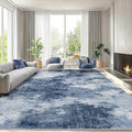AMADA HOMEFURNISHING 9x12 Area Rugs for Living Room, Modern Large Area Rugs with Non-Slip Backing & Low Pile, Neutral Soft Washable Rug for Nursery, Bedroom, Dinning Room, Playroom, Dark Blue