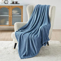 Bedsure GentleSoft Fleece Blanket Twin Size Washed Blue - 300GSM Lightweight Plush Fuzzy Cozy Soft Warm Blanket for Bed, Sofa, Couch, Travel, Camping, 60x80 inches